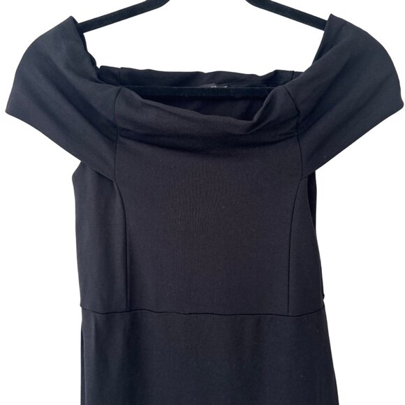 Zara Off Shoulder Black Dress Size Medium - Picture 3 of 3